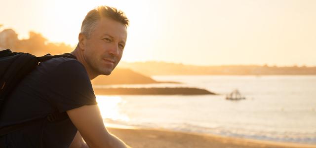 man at beach